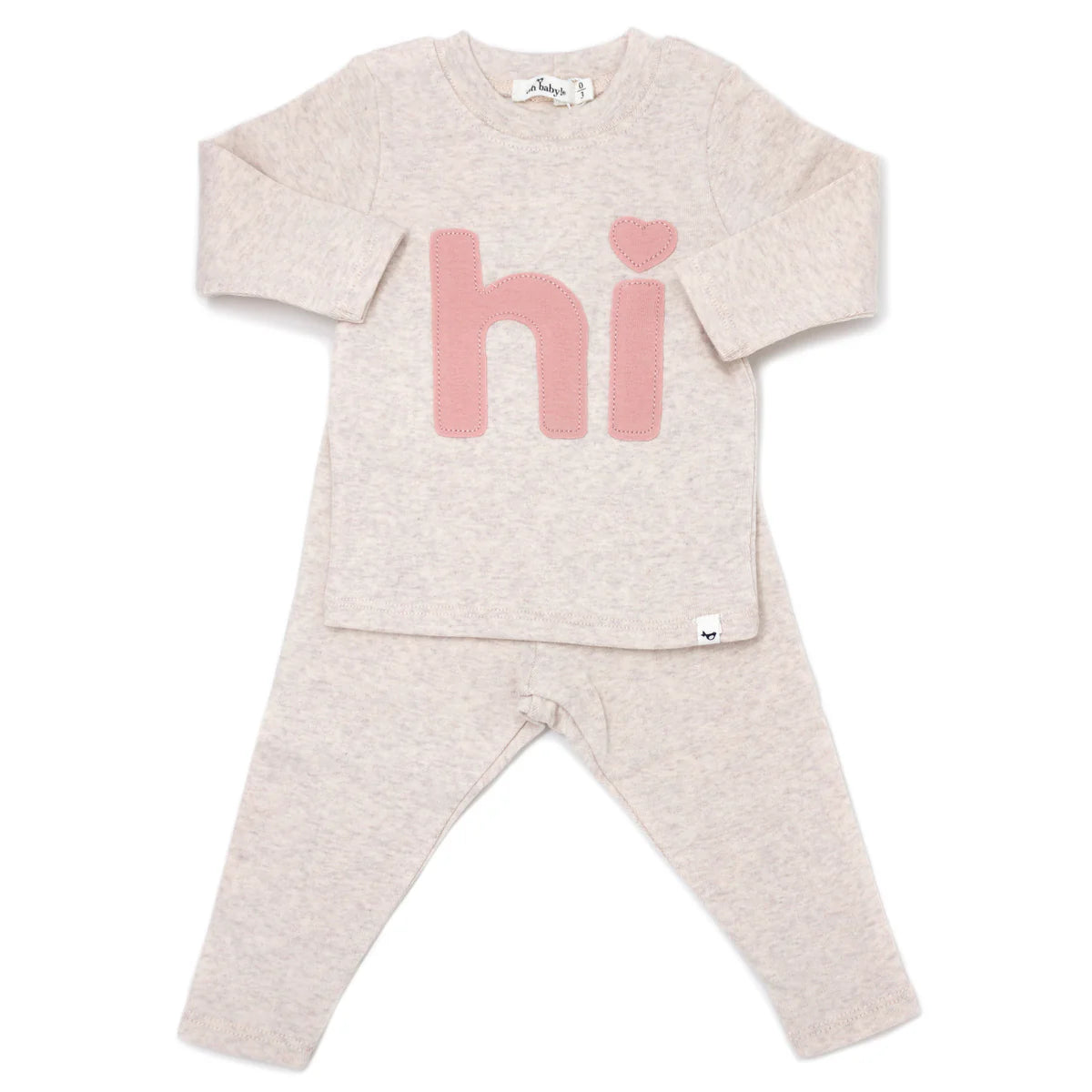 Blush Heart-Dot "hi" Two Piece Set