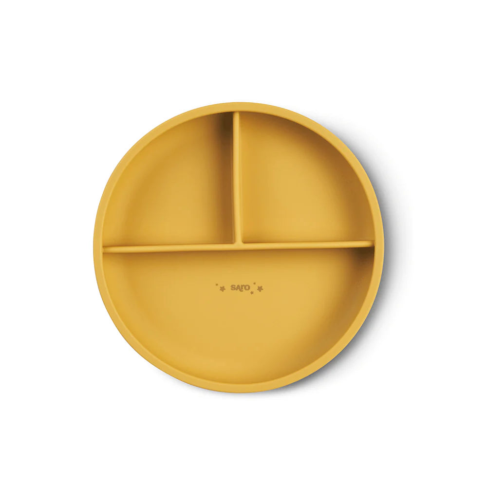 Food & Fun Plate With Sections - Mustard