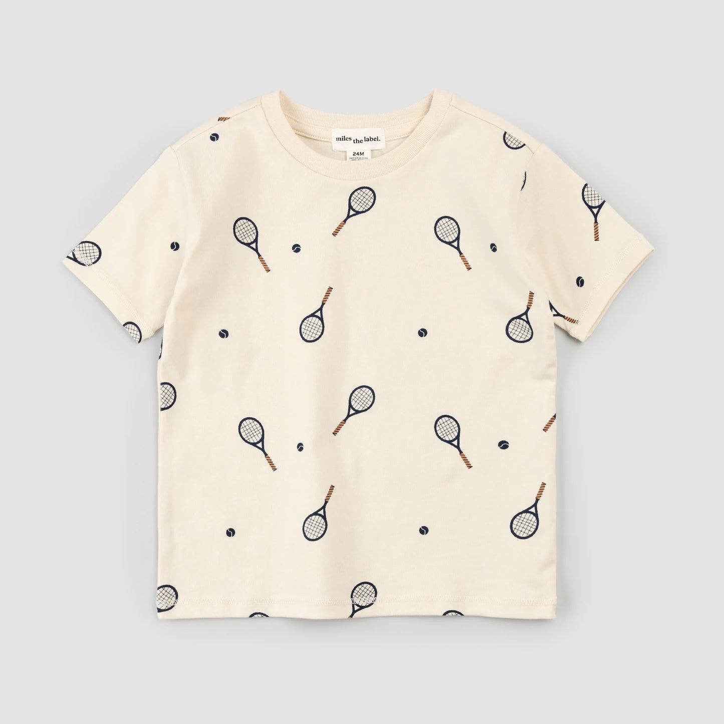 Racquet Print on Birch T-Shirt