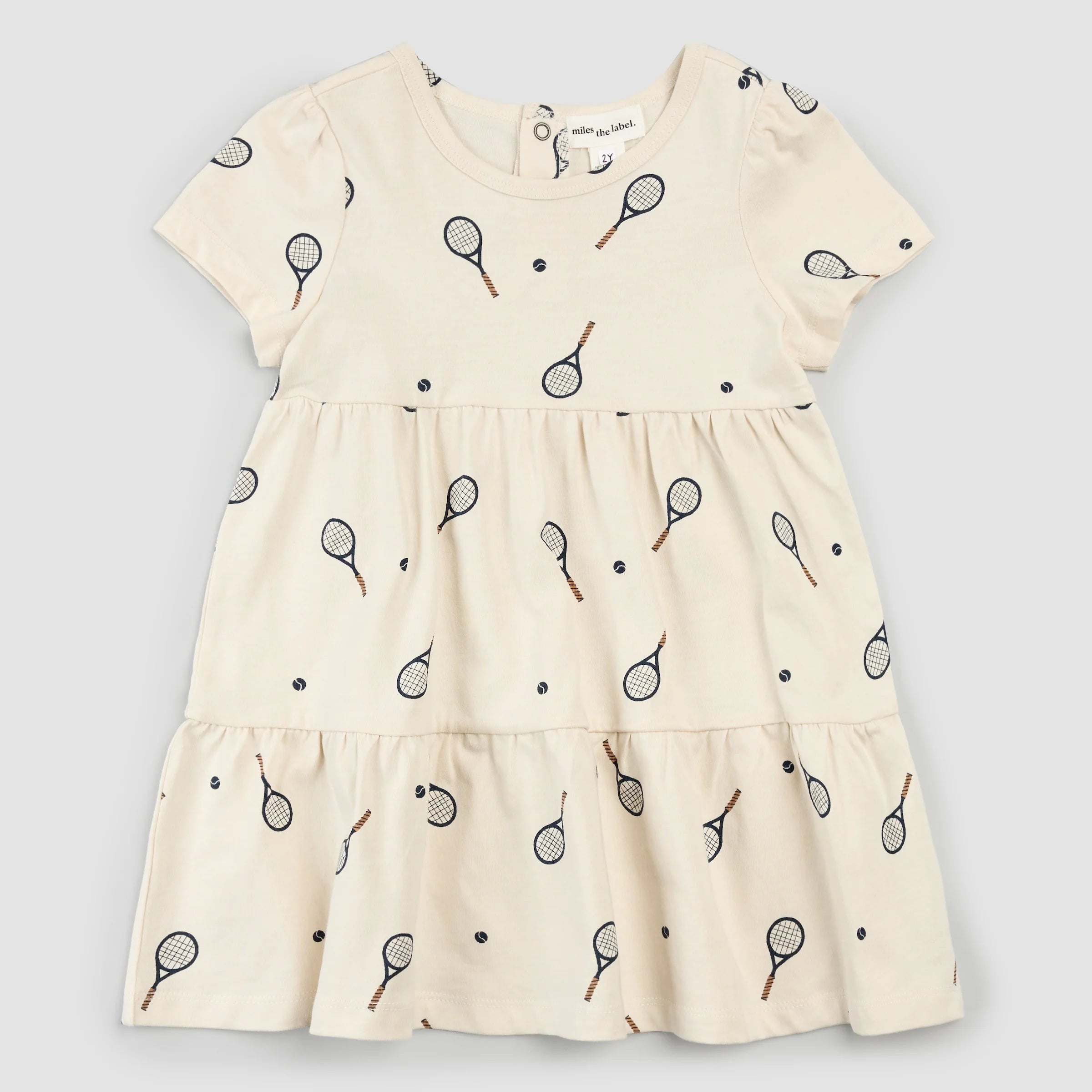 Racquet Print Tiered Jersey Dress – The Piccolina Shop