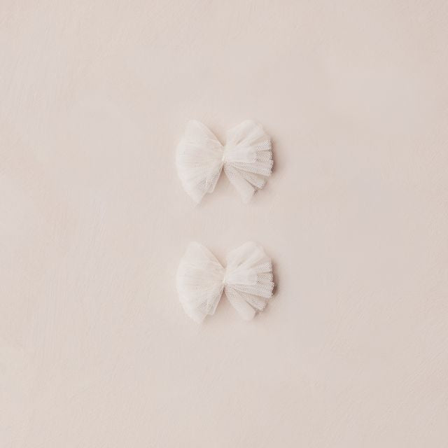 Flutter Tulle Clips - Ivory