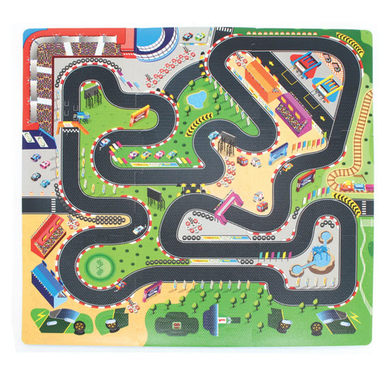 Racetrack Play Mat with DIY Car