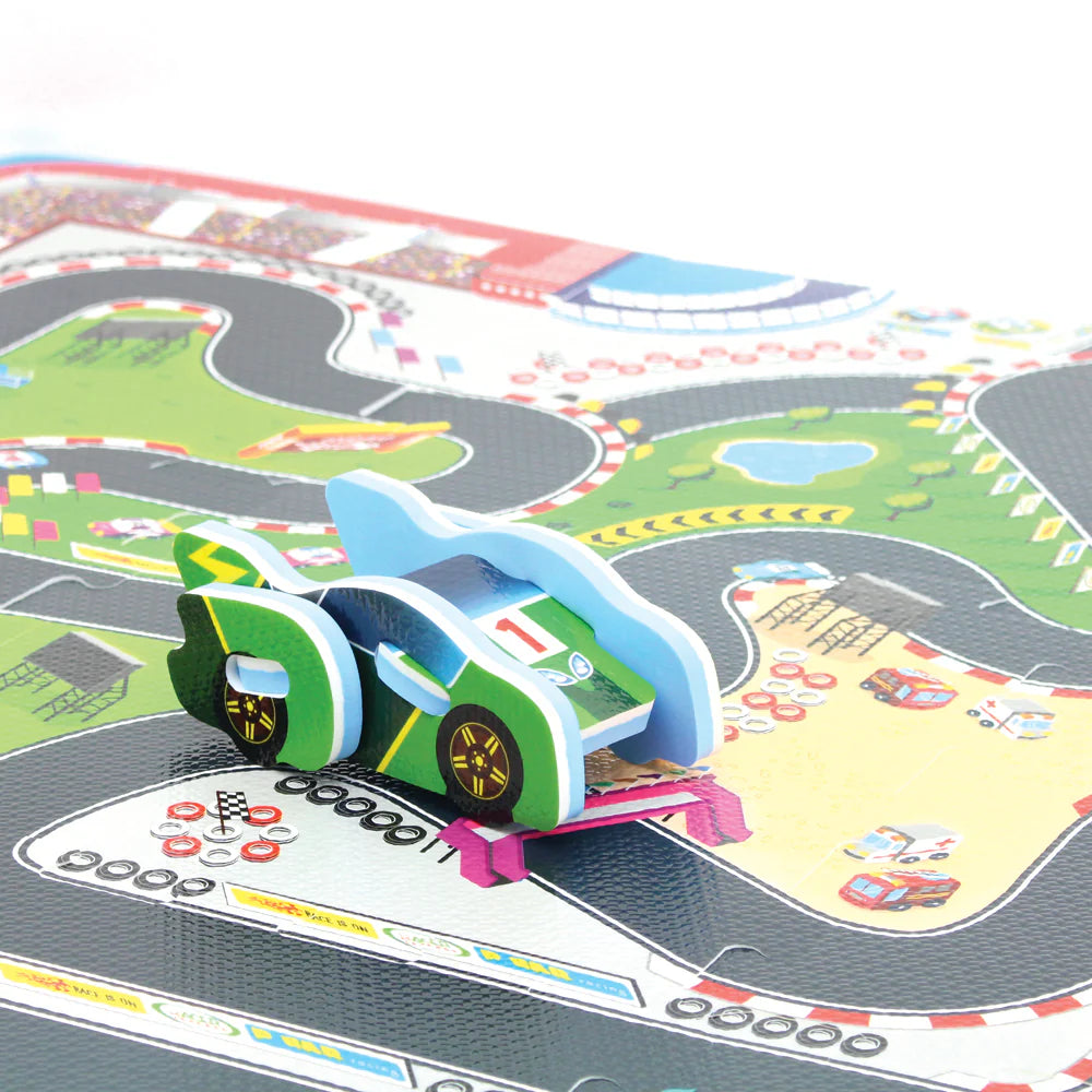 Racetrack Play Mat with DIY Car