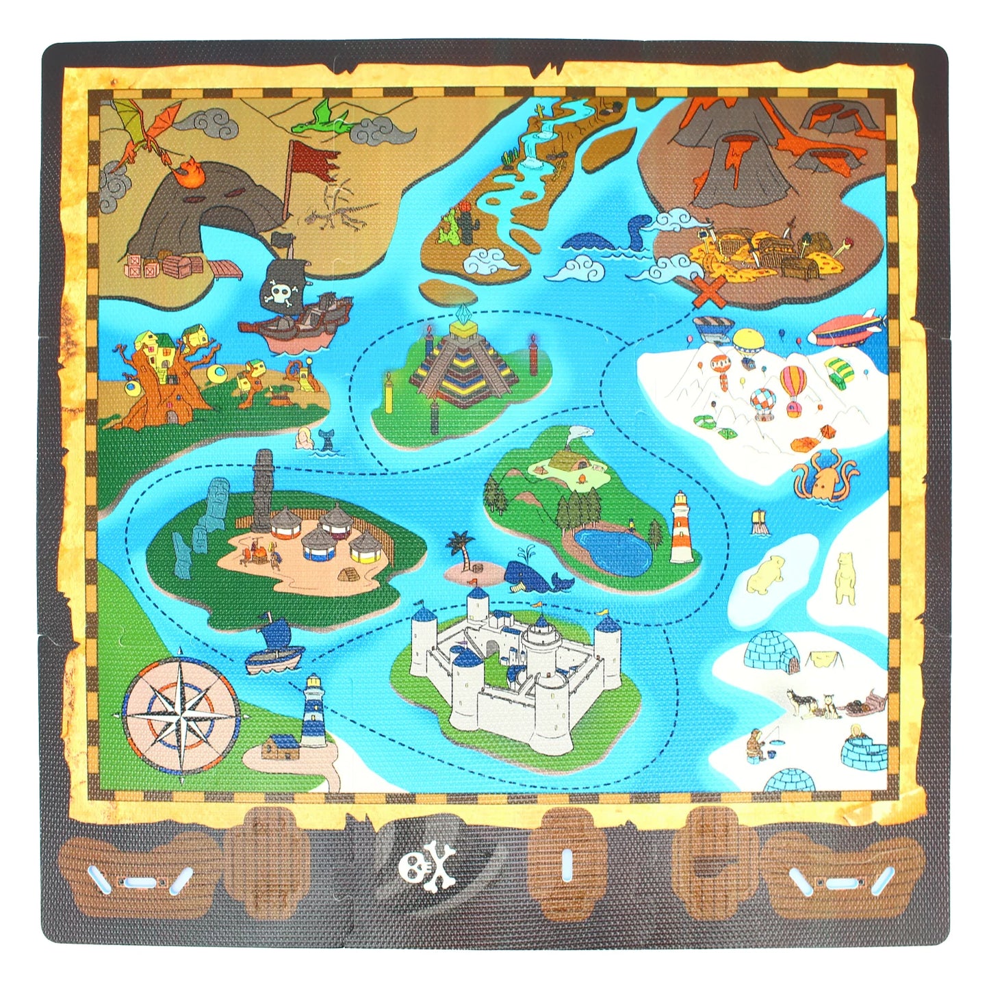 Treasure Map Play Mat with DIY Pirate Ship