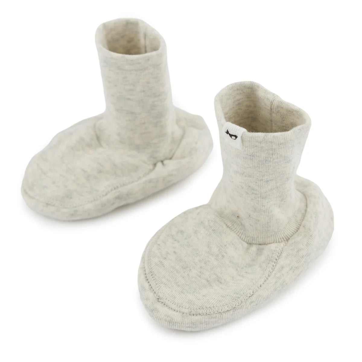 Cotton Baby Rib Snowdrift Booties - Oatmeal Heather