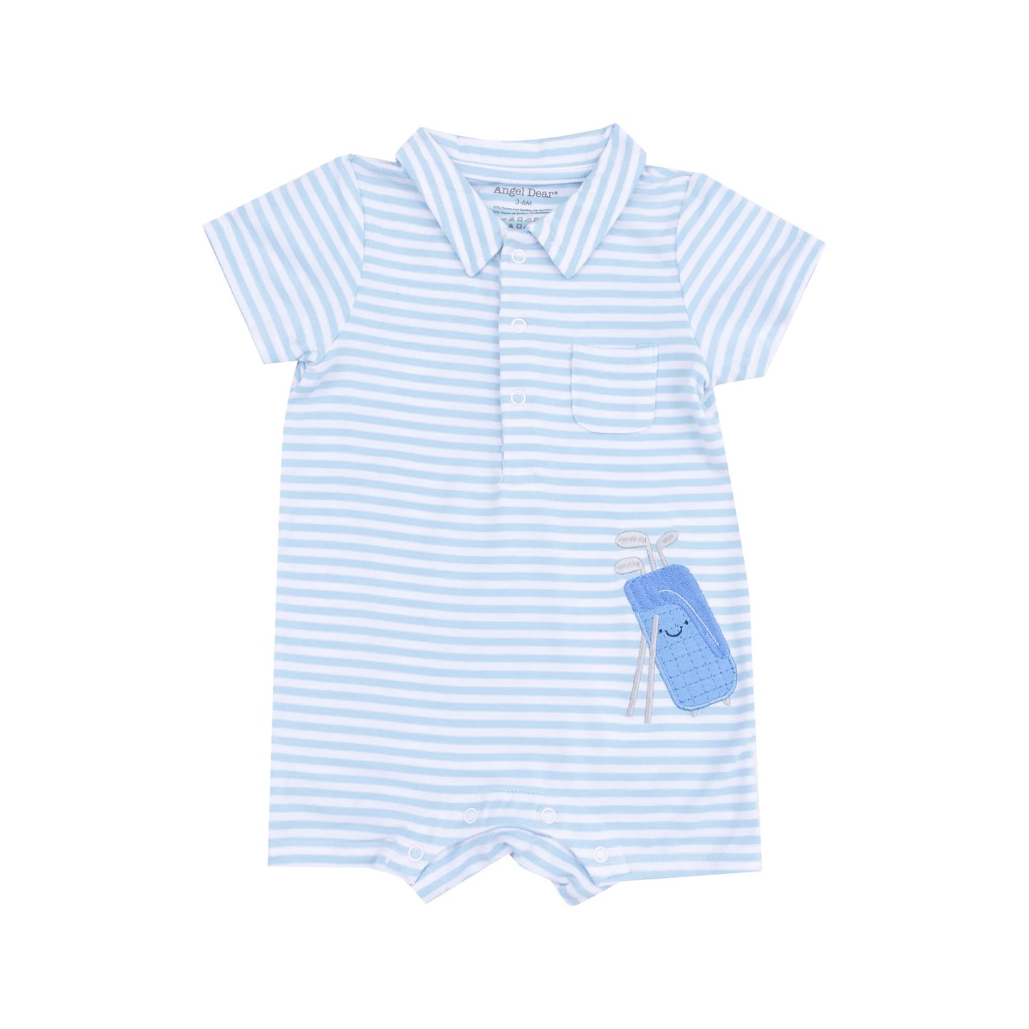 Golf Applique Blue Stripe Polo Shortie