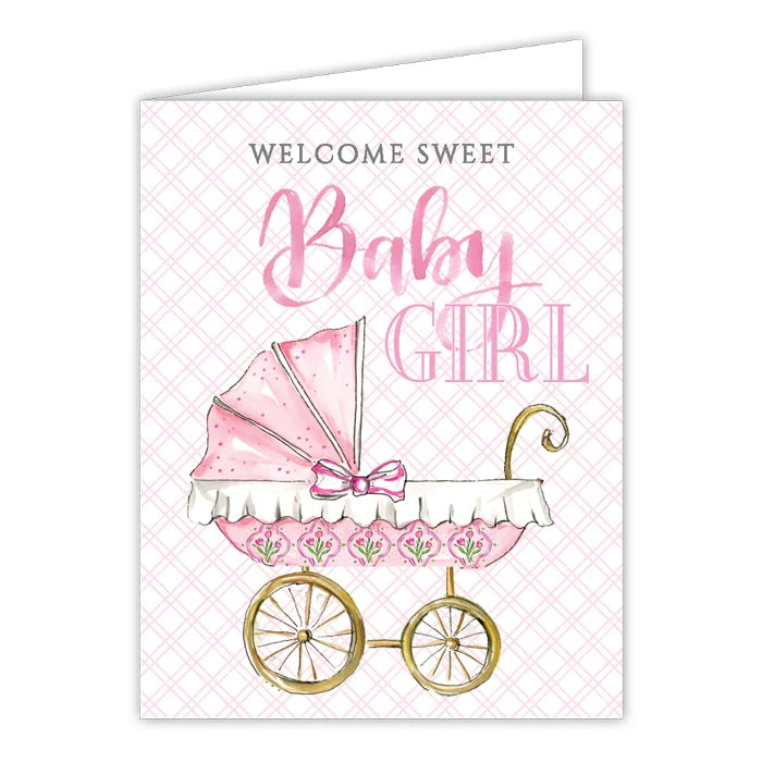 Welcome Sweet Baby Girl Greeting Card