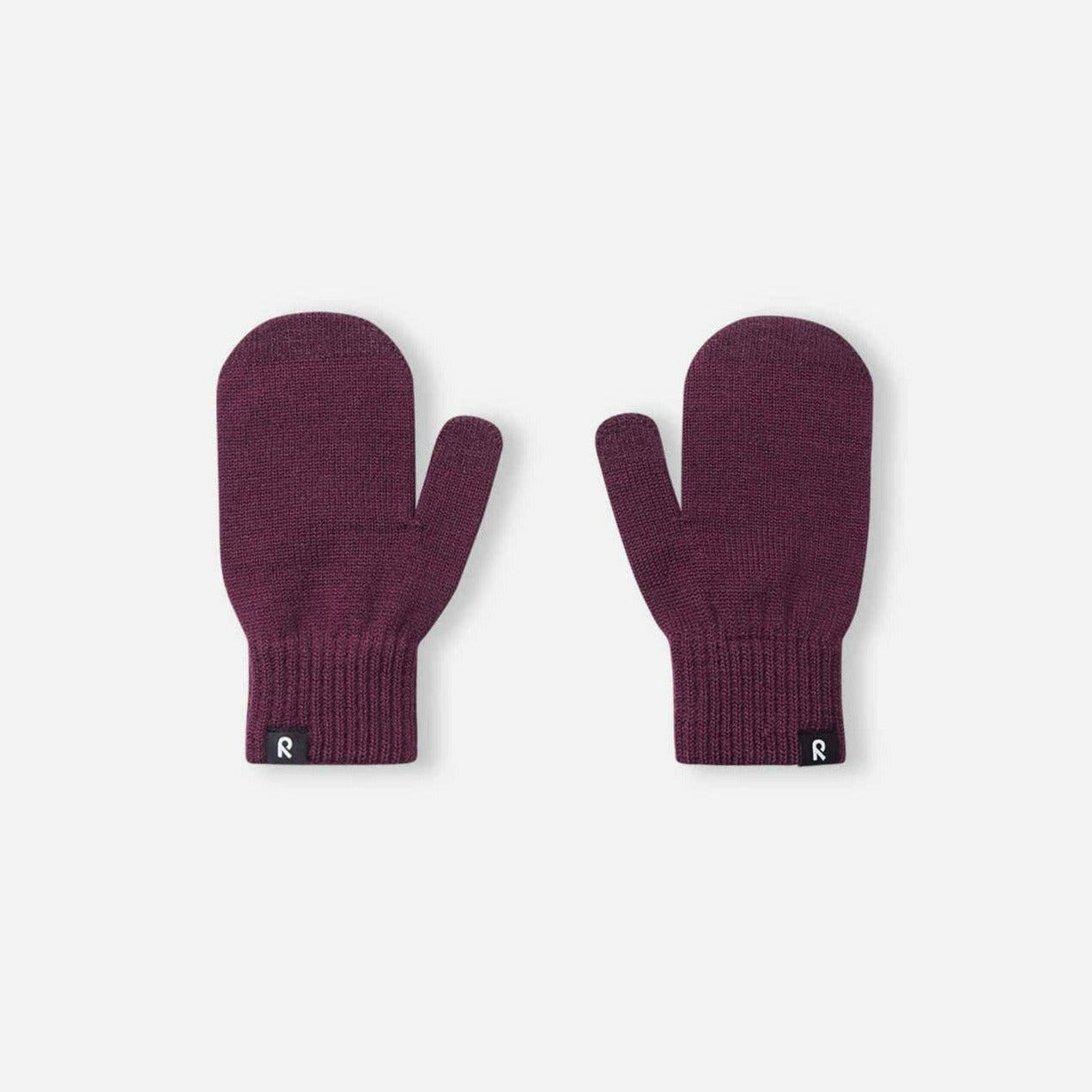 Renn Wool Blend Knit Mittens - Deep Purple