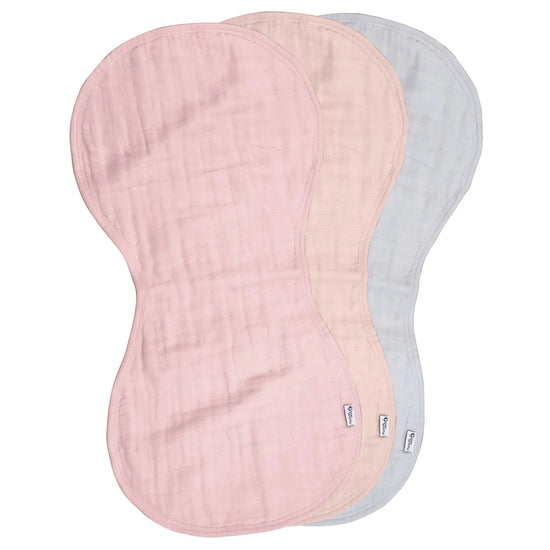 3-Pack Organic Cotton Muslin Burp Cloths - Rose Set