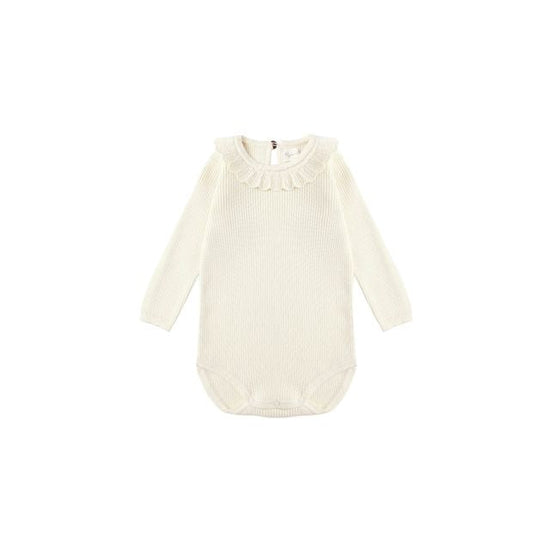 Ruffle Collar Bodysuit - Natural