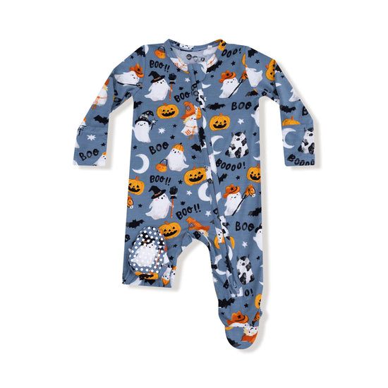 Costumed Ghosts - Glow In The Dark  2 Way Zipper Footie