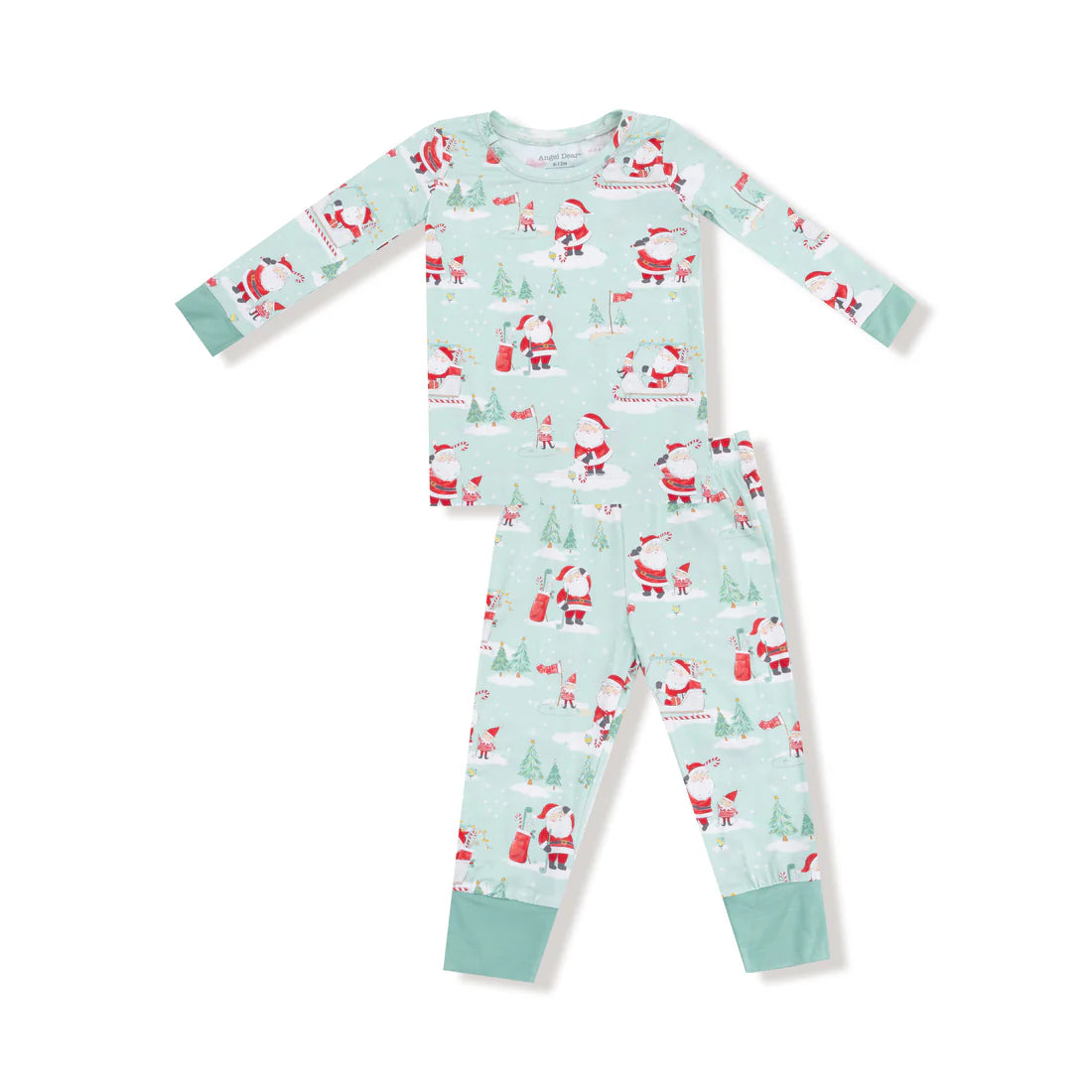 Golfing Santa and Elves Long Sleeve Loungewear Set