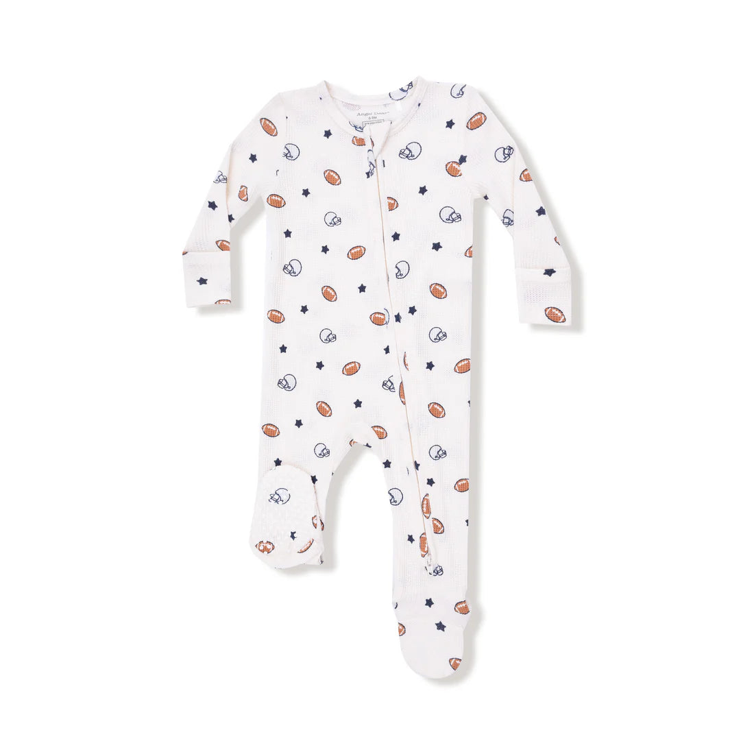 Footballs and Stars Zipper Footie