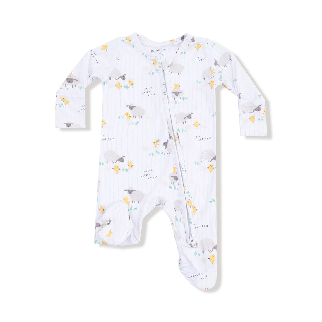 Just Hatched Grey Zipper Footie