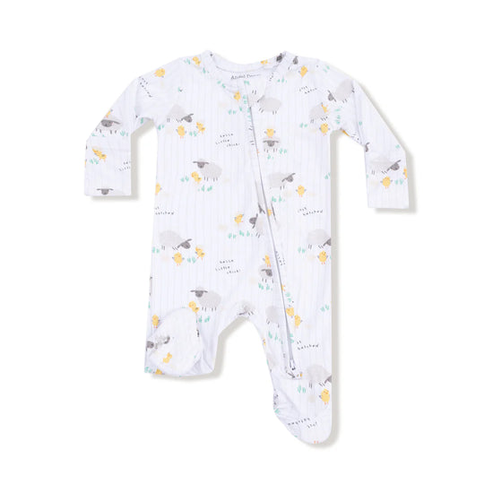 Just Hatched Grey Zipper Footie