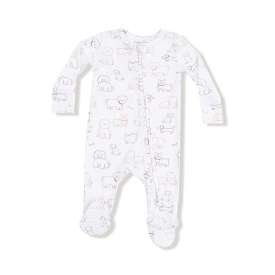 Neutral Pups Zipper Footie