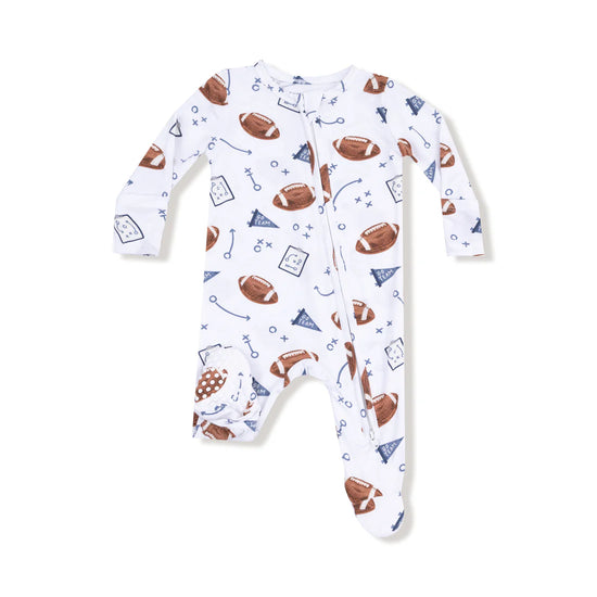 Touchdown Time Navy 2-Way Zipper Footie
