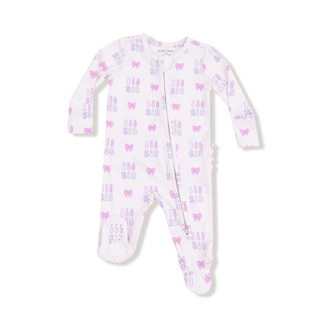 Lil Sis 2-Way Zipper Ruffle Back Footie