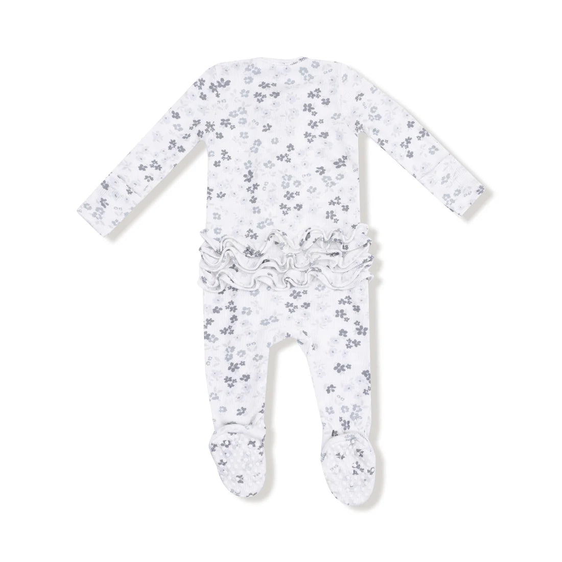 Caroline's Calico 2-Way Zipper Ruffle Back Footie