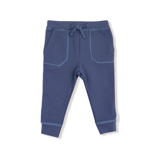 Jogger with Varsity Stripes - Vintage Indigo