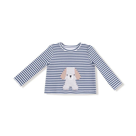 Long Sleeve Shirt - Stripes With Puppy
