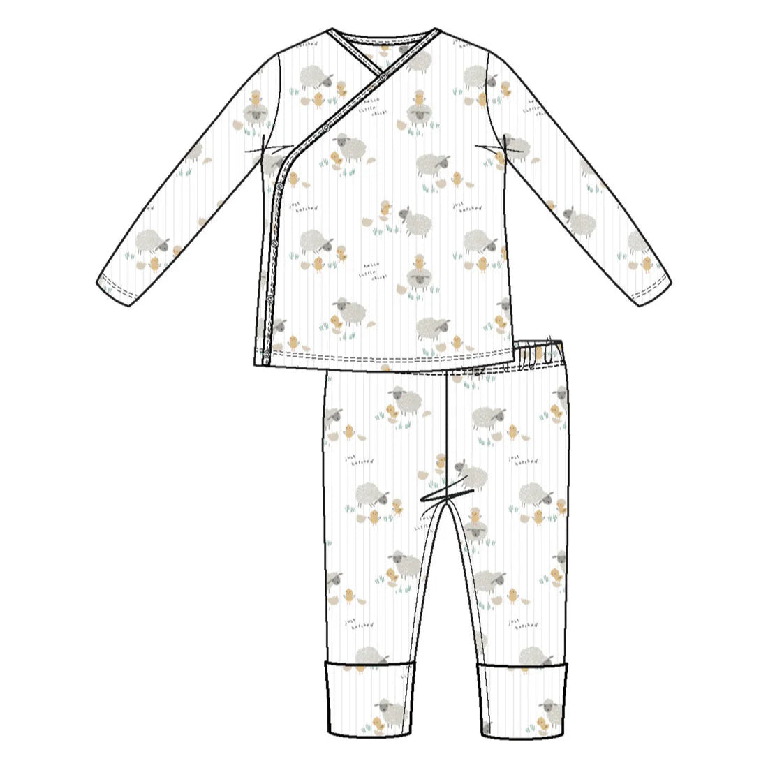 Just Hatched Grey Take Me Home Set With Roll Over Cuff Pant