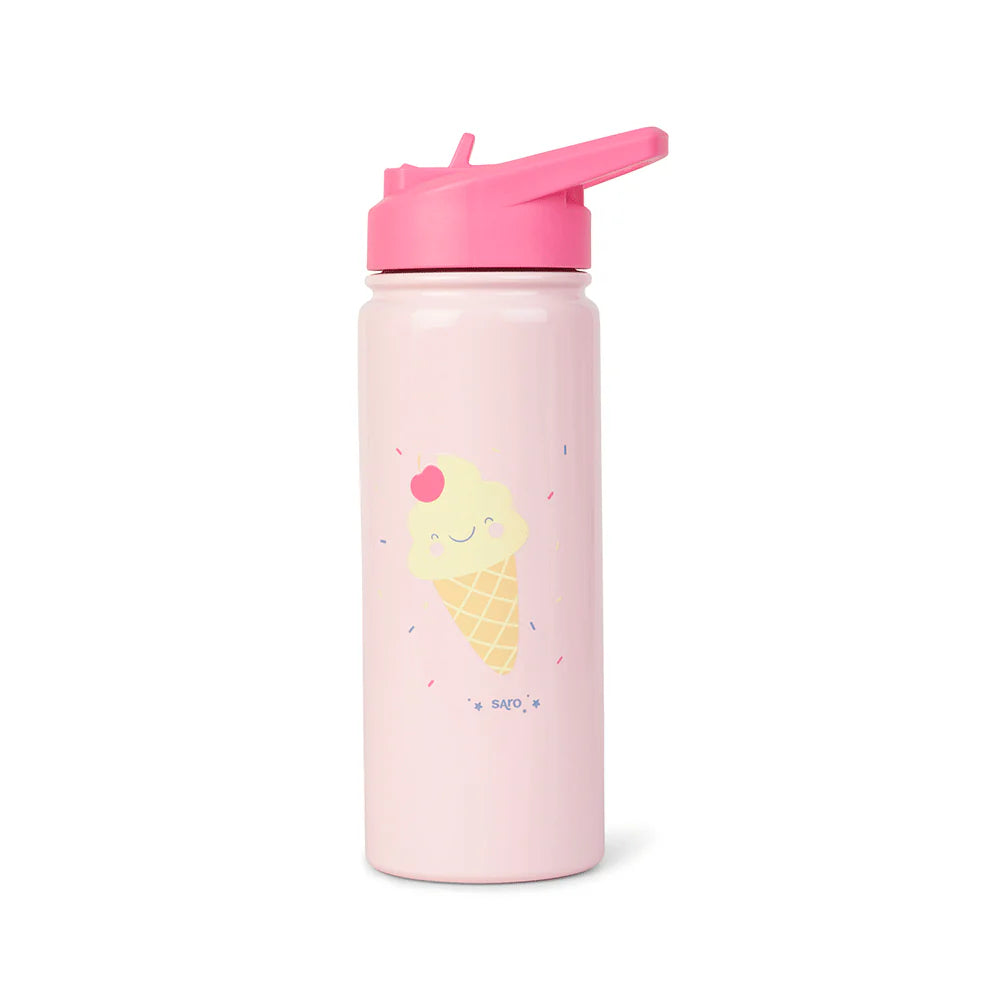 Thermos Bottle With Straw - Pink