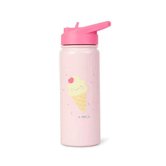 Thermos Bottle With Straw - Pink
