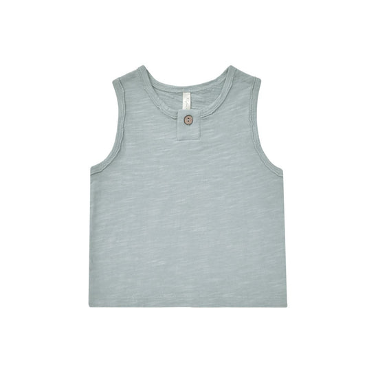 Jersey Button Tank - Blue