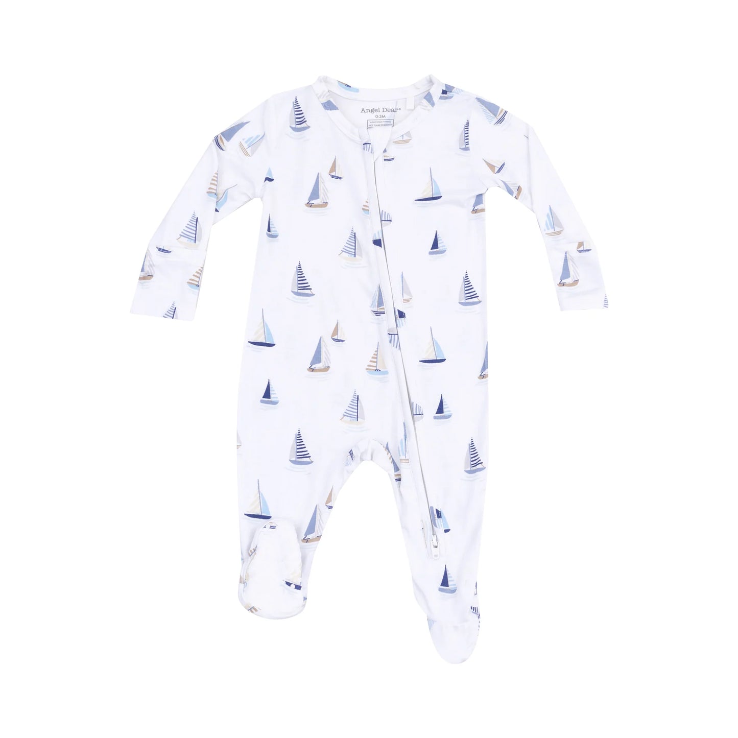 Sailboats Blue 2-Way Zipper Footie