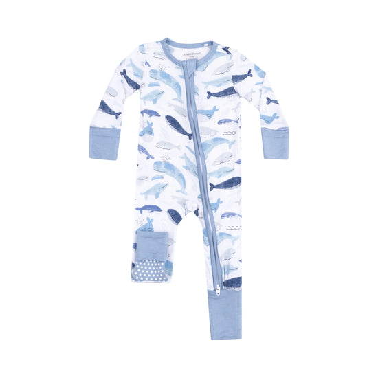 Blue Whales 2-Way Zipper Romper