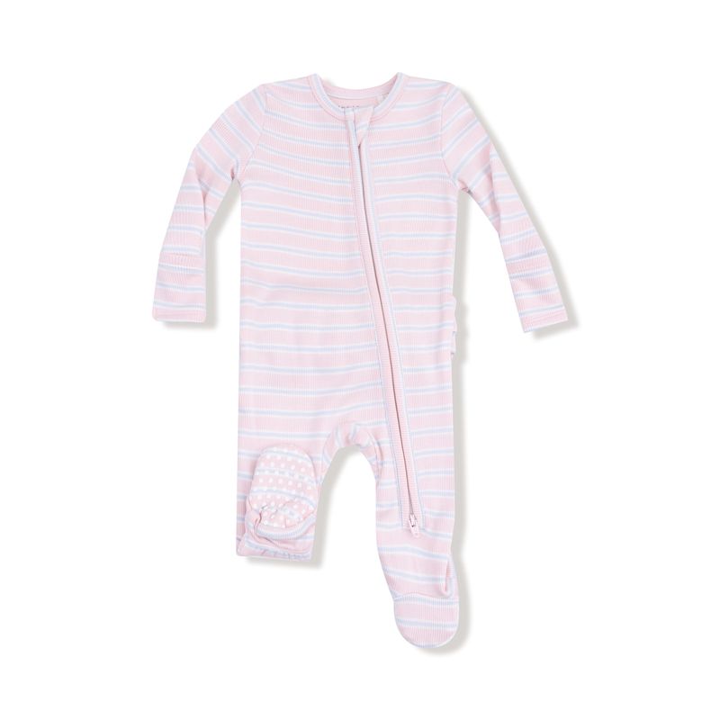 Multi Stripe Pink 2-Way Zipper Ruffle Back