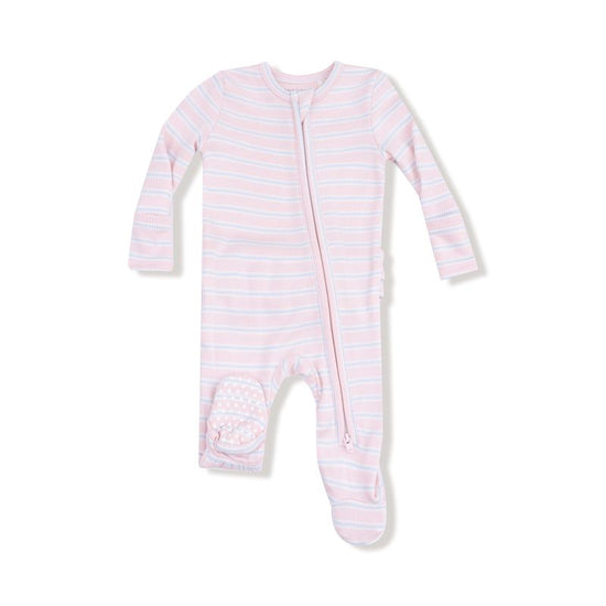 Multi Stripe Pink 2-Way Zipper Ruffle Back