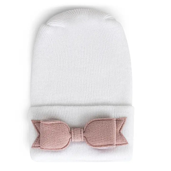 Hospital Hat - Linen Rose Bow