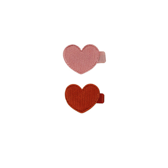 2-Pack Heart Clips - Red/Lipstick