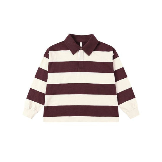 Rugby Polo - Burgundy Stripe