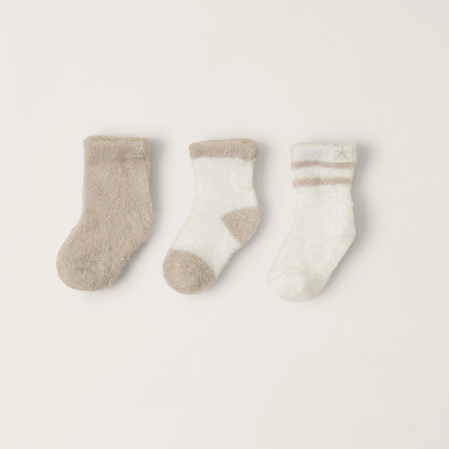 CozyChic Lite® Infant 3 Pack Sock Set - Stone/Pearl