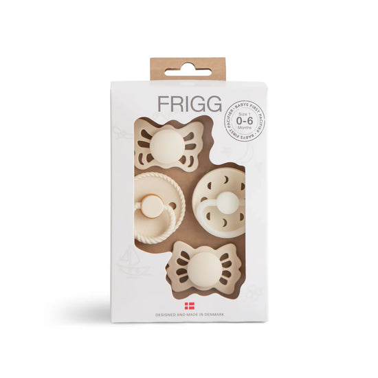 FRIGG Baby's First Pacifier Moonlight Sailing 4-Pack - Cream
