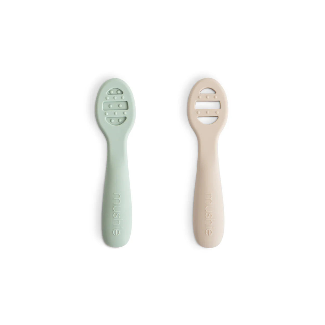 First Feeding Baby Spoons 2-Pack - Cambridge Blue & Shifting Sand