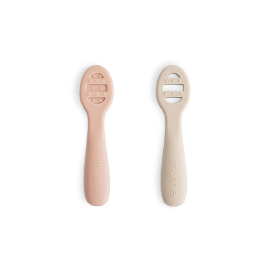 First Feeding Baby Spoons 2-Pack - Blush & Shifting Sand