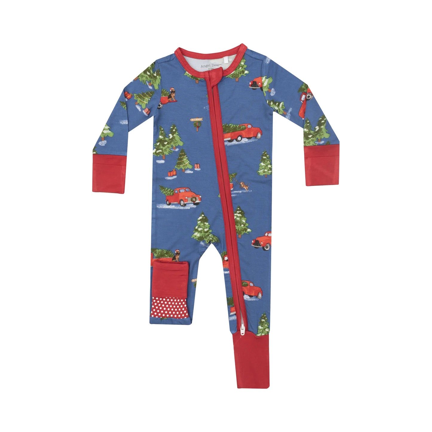 Vintage Red Truck 2 Way Zip Romper