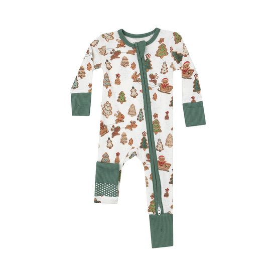 Gingerbread Sleigh Ride 2 Way Zip Romper