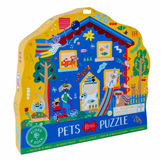 Pets - "Pet House" Shaped 80-Piece Puzzle