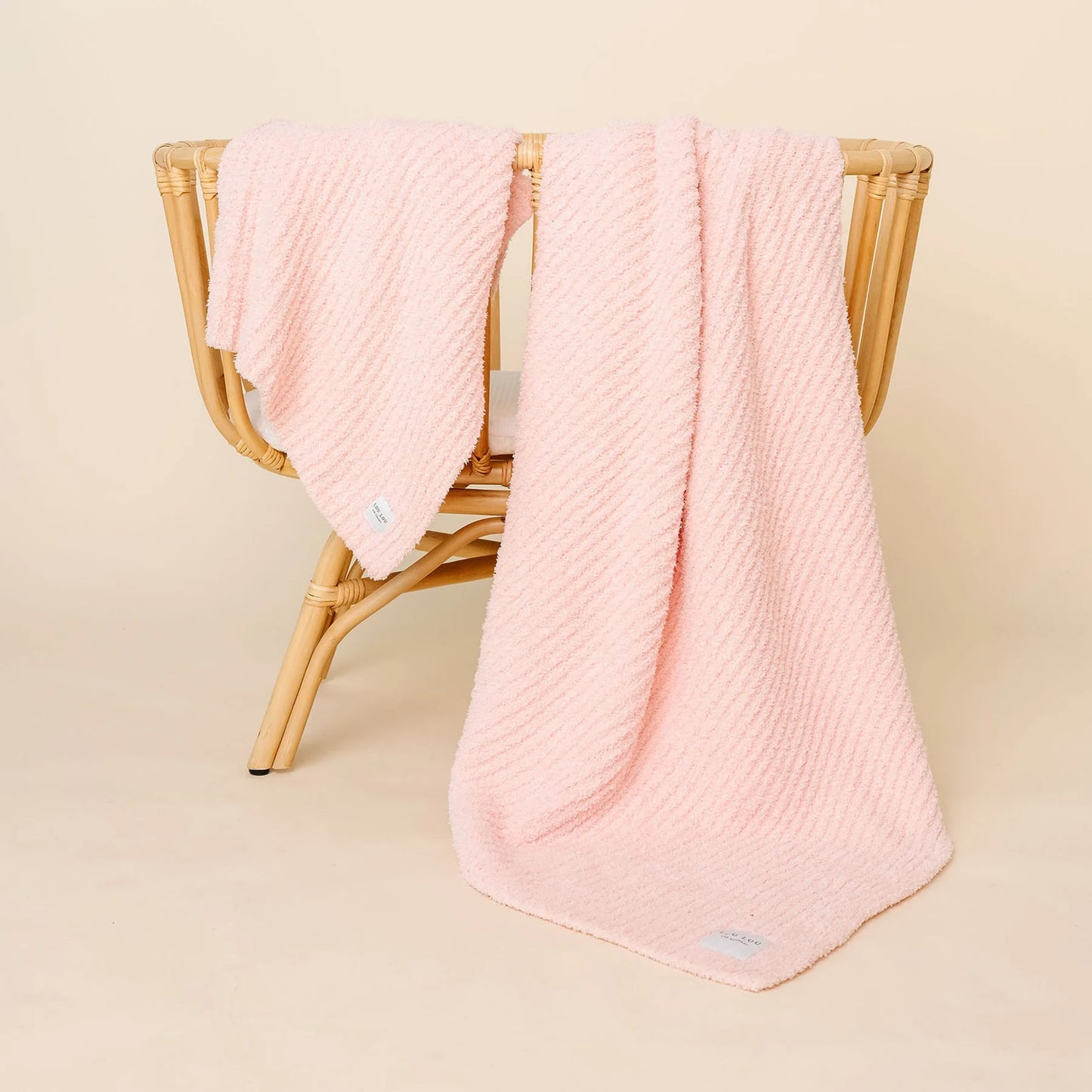 Large Chenille Blanket - Blush Pink