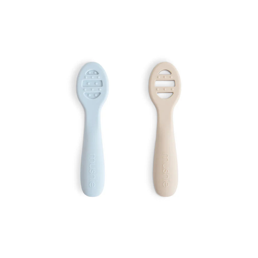 First Feeding Baby Spoons 2-Pack - Power Blue & Shifting Sand