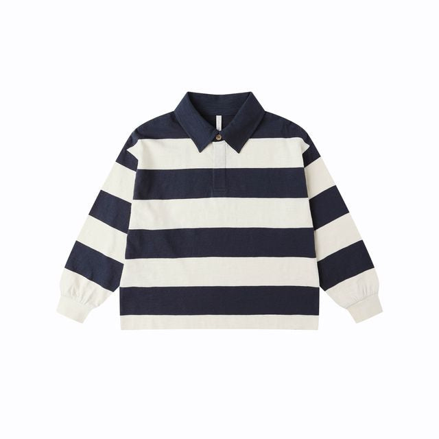Rugby Polo - Navy Stripe
