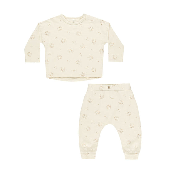 Long Sleeve Tee + Pant Set - Horseshoes