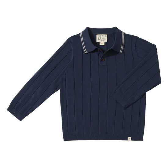 Jayden Knitted Polo - Blue