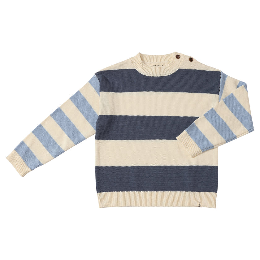 Ricardo Color Block Sweater -  Navy/Blue