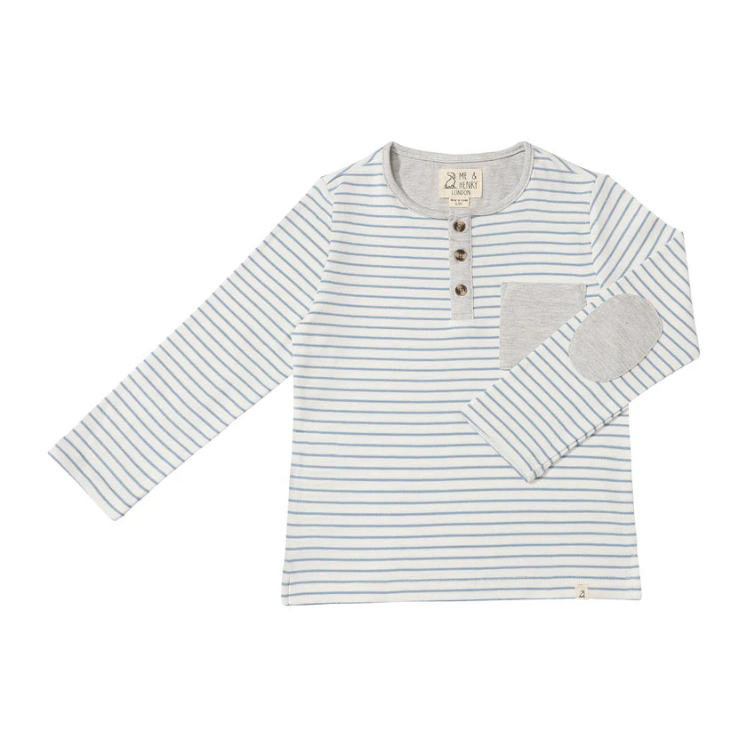 Linden Henley - White & Light Blue Stripe